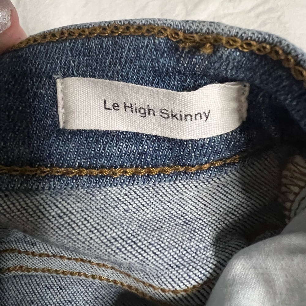 Frame Le High Skinny Distressed Blue Jeans 25 - Picture 6 of 12